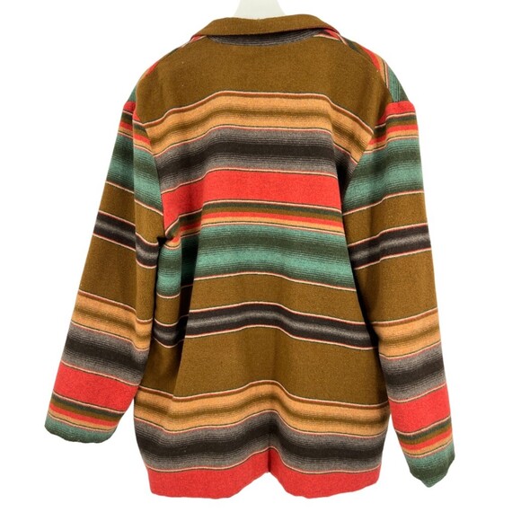 Allison Tracy Wool Striped Blazer Women's Size Large Brown Green Red Tan - Picture 4 of 8